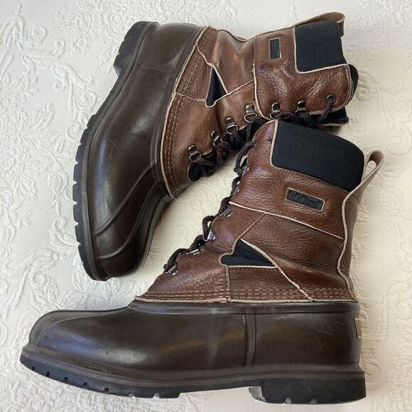 LL Bean Gore-Tex Boots Men 9 Brown Vintage Insulated Maine Hunting Shoe Winter - Picture 11 of 16